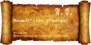Neumüller Vladimir névjegykártya